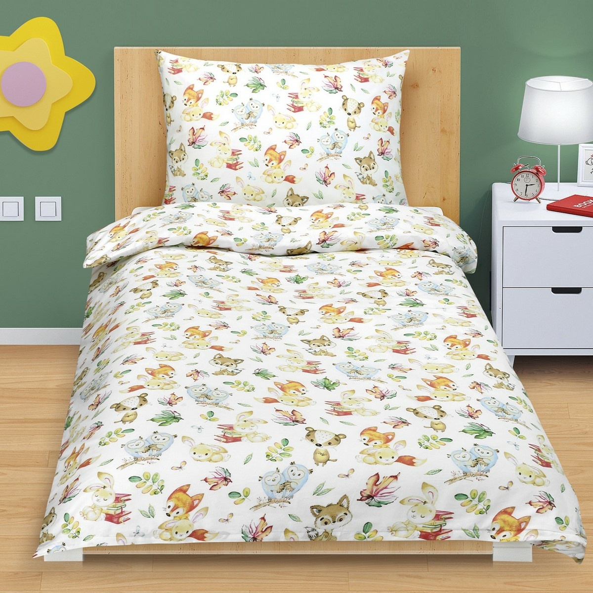 Bellatex Detské bavlnené obliečky Junior Lesné zvieratká Bellatex Detské bavlnené obliečky Junior Lesné zvieratká