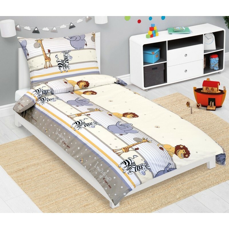 Bellatex Detské bavlnené obliečky Junior Safari béžová Bellatex Detské bavlnené obliečky Junior Safari béžová