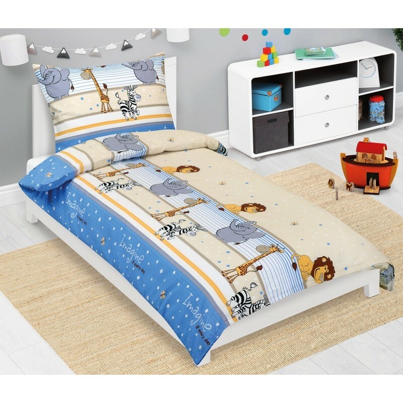 Bellatex Detské krepové obliečky Safari modrá Bellatex Detské krepové obliečky Safari modrá