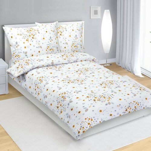 Bellatex Krepové obliečky Kytička sivá