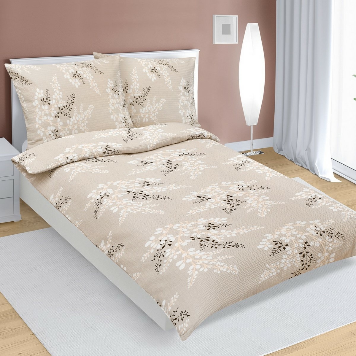 Bellatex Krepové obliečky Vetvička kávová