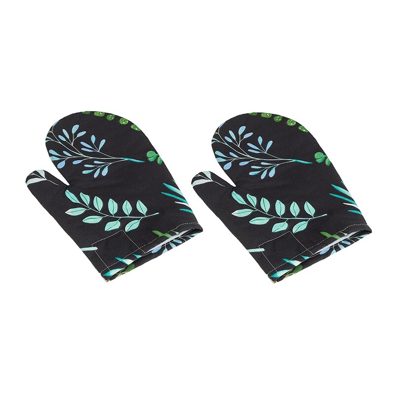 Bellatex Kuchynská chňapka Lístky čierna Bellatex Kuchynská chňapka Lístky čierna