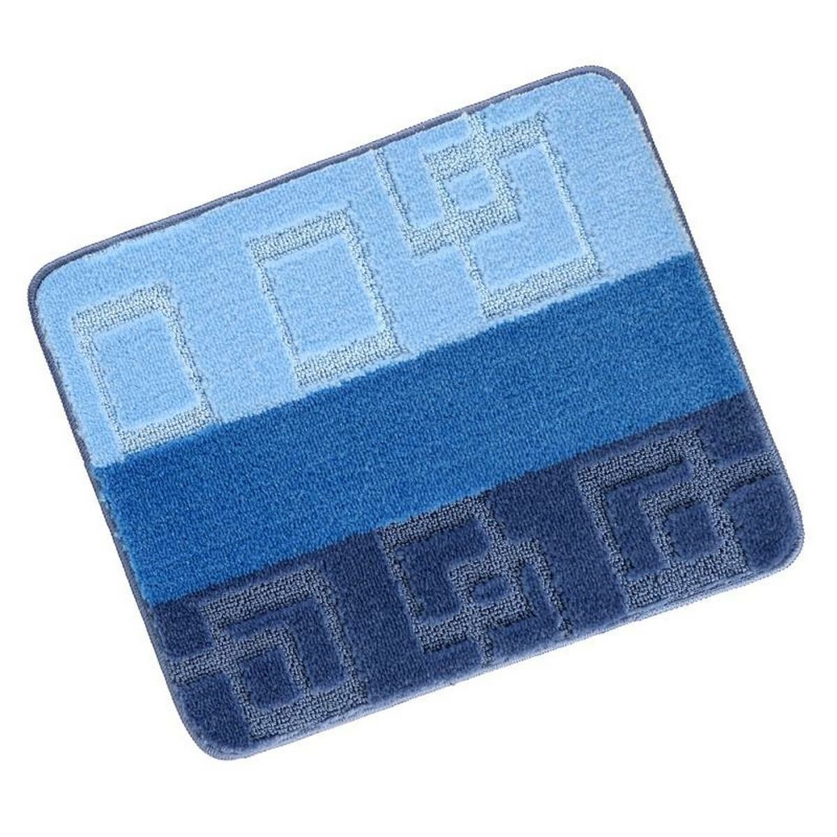 Bellatex Kúpeľňová predložka Bany bez výkroja Kocka modrá Bellatex Kúpeľňová predložka Bany bez výkroja Kocka modrá