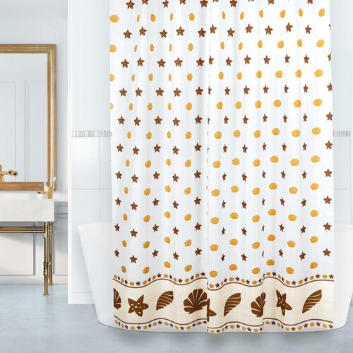 Bellatex Kúpeľňový záves Mušle hnedá Bellatex Kúpeľňový záves Mušle hnedá