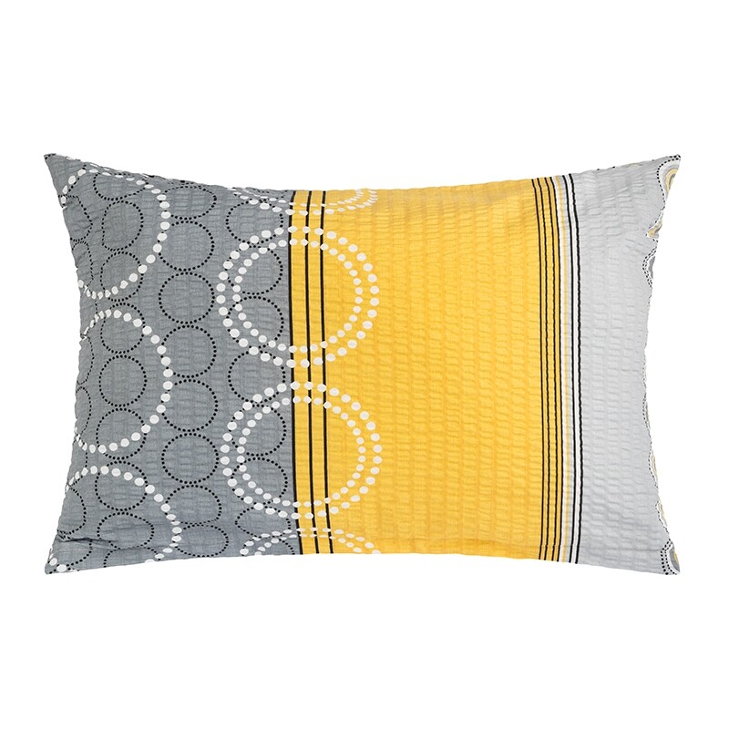Bellatex Obal na vankúš Krúžky šedo-žltá