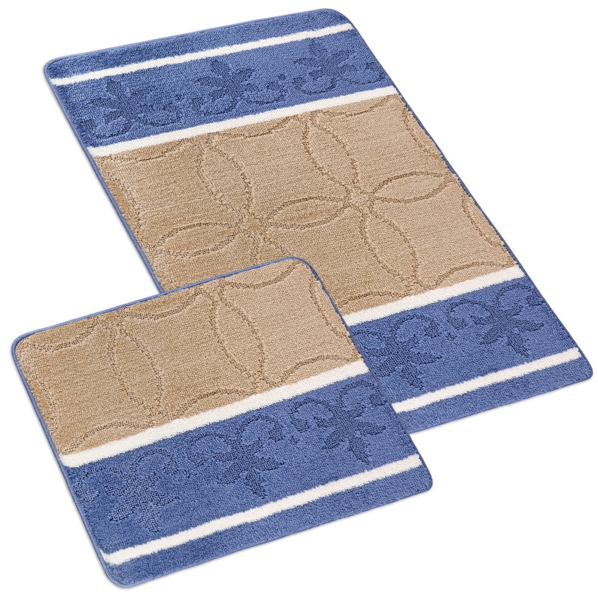 Bellatex Sada kúpeľňových predložiek bez výkroja Bany Ornament béžová