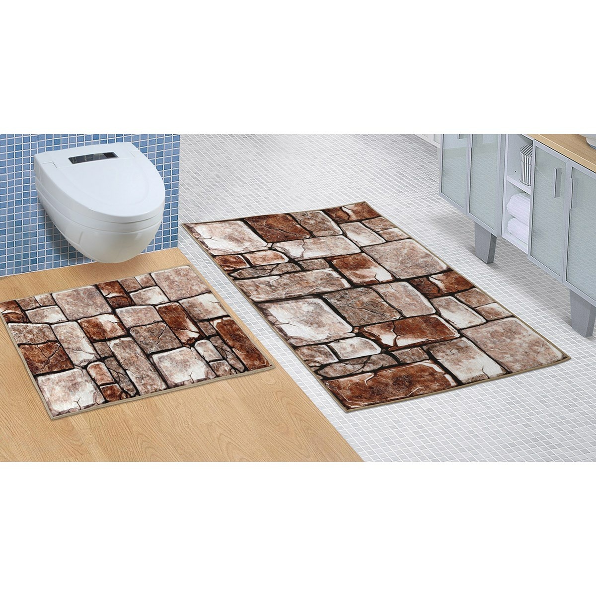 Bellatex Kúpeľňová sada bez vykrojenia Kamenná dlažba