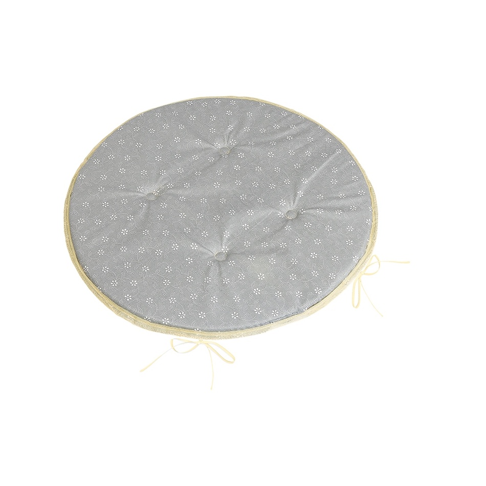 Bellatex Sedák Adela okrúhly hladký Pnúci kvietok sivá 40 x 40 cm
