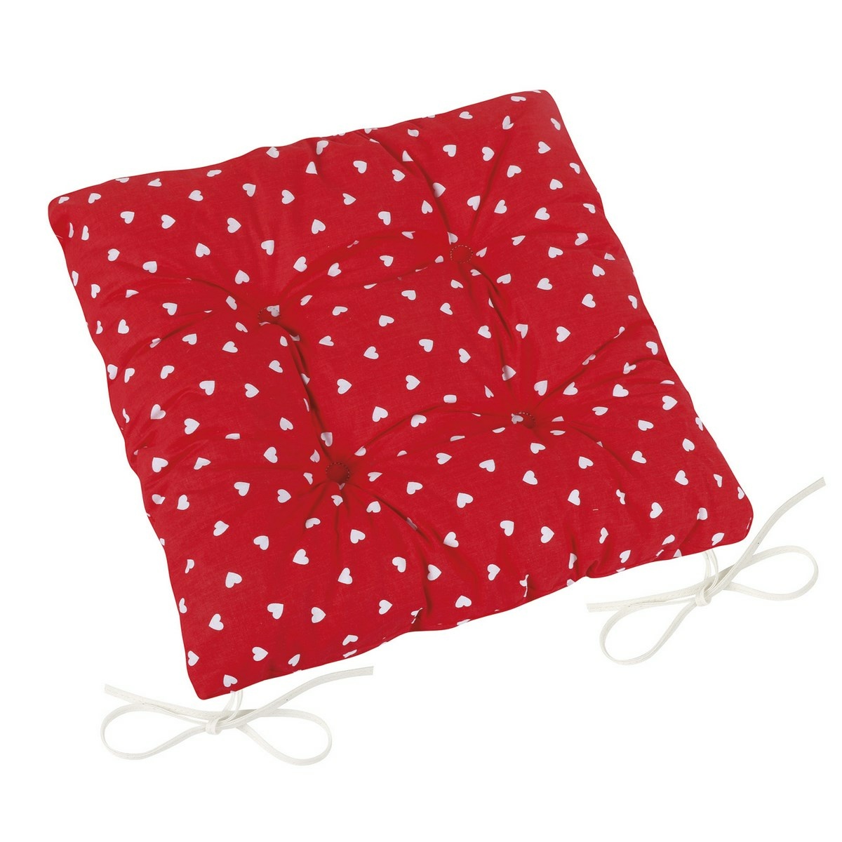 Bellatex Sedák Adela prešívaný Srdiečka červená