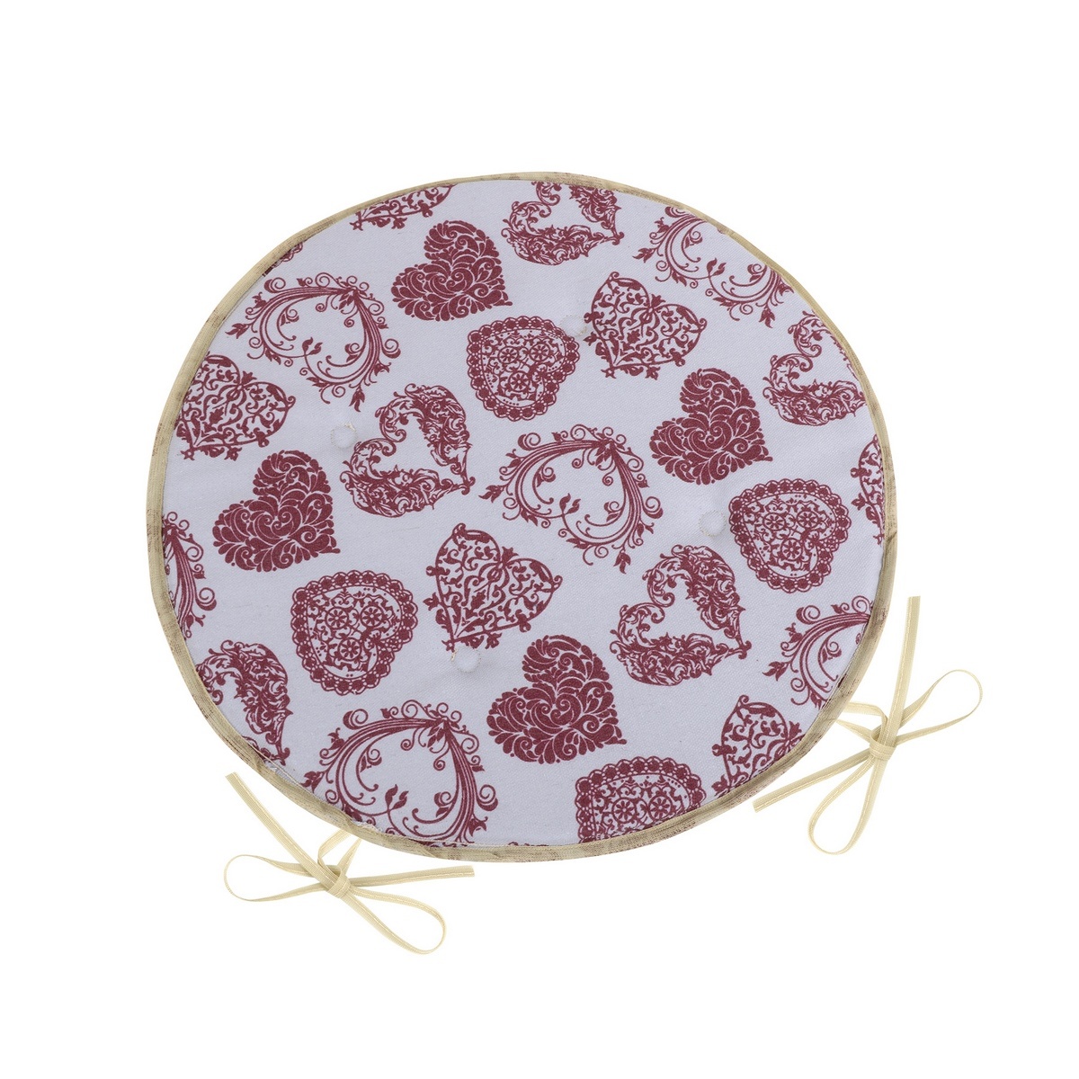 Bellatex Sedák DITA okrúhly hladký Čipkové srdce