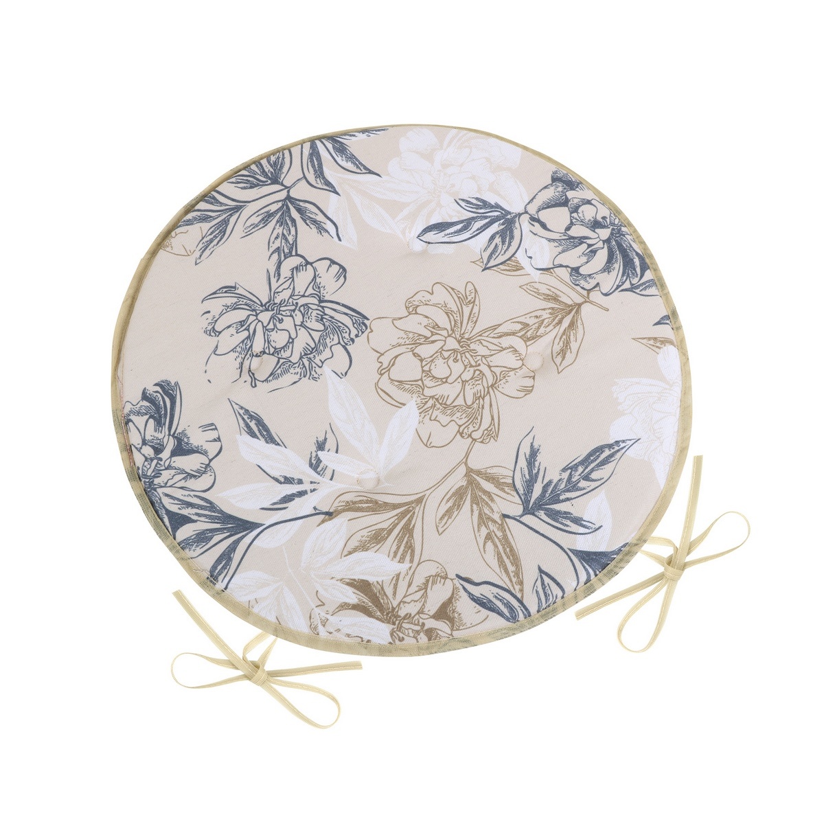 Bellatex Sedák DITA okrúhly hladký Kvet sivobéžová