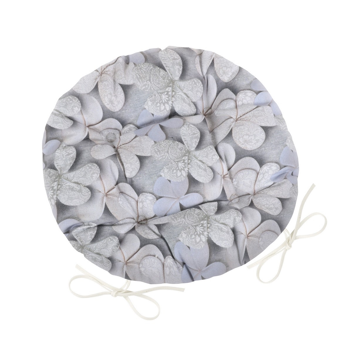 Bellatex Sedák DITA okrúhly prešívaný Kvet sivá