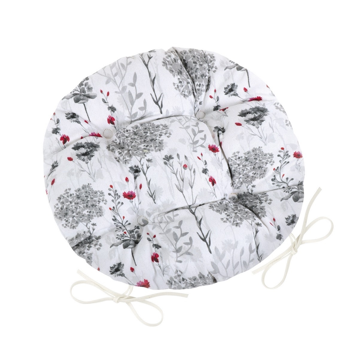 Bellatex Sedák DITA okrúhly prešívaný Vetvičky sivá