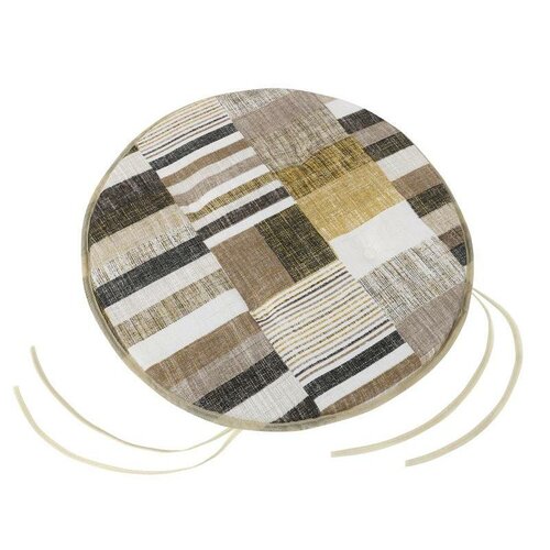 Bellatex Sedák EMA okrúhly hladký Dlaždice hnedobéžová