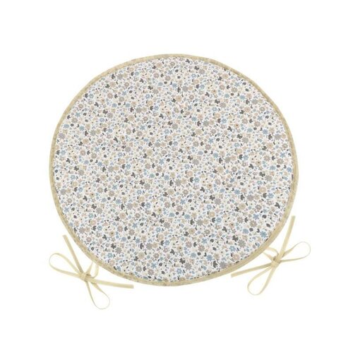 Bellatex Sedák EMA okrúhly hladký Kvietok béžovomodrá