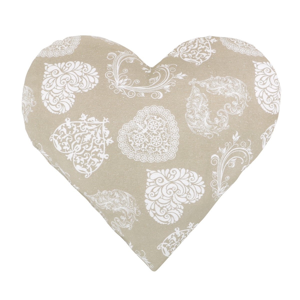 Bellatex Tvarovaný vankúšik Srdce čipka béžová