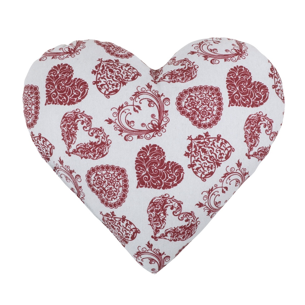 Bellatex Tvarovaný vankúšik Srdce čipka vínová