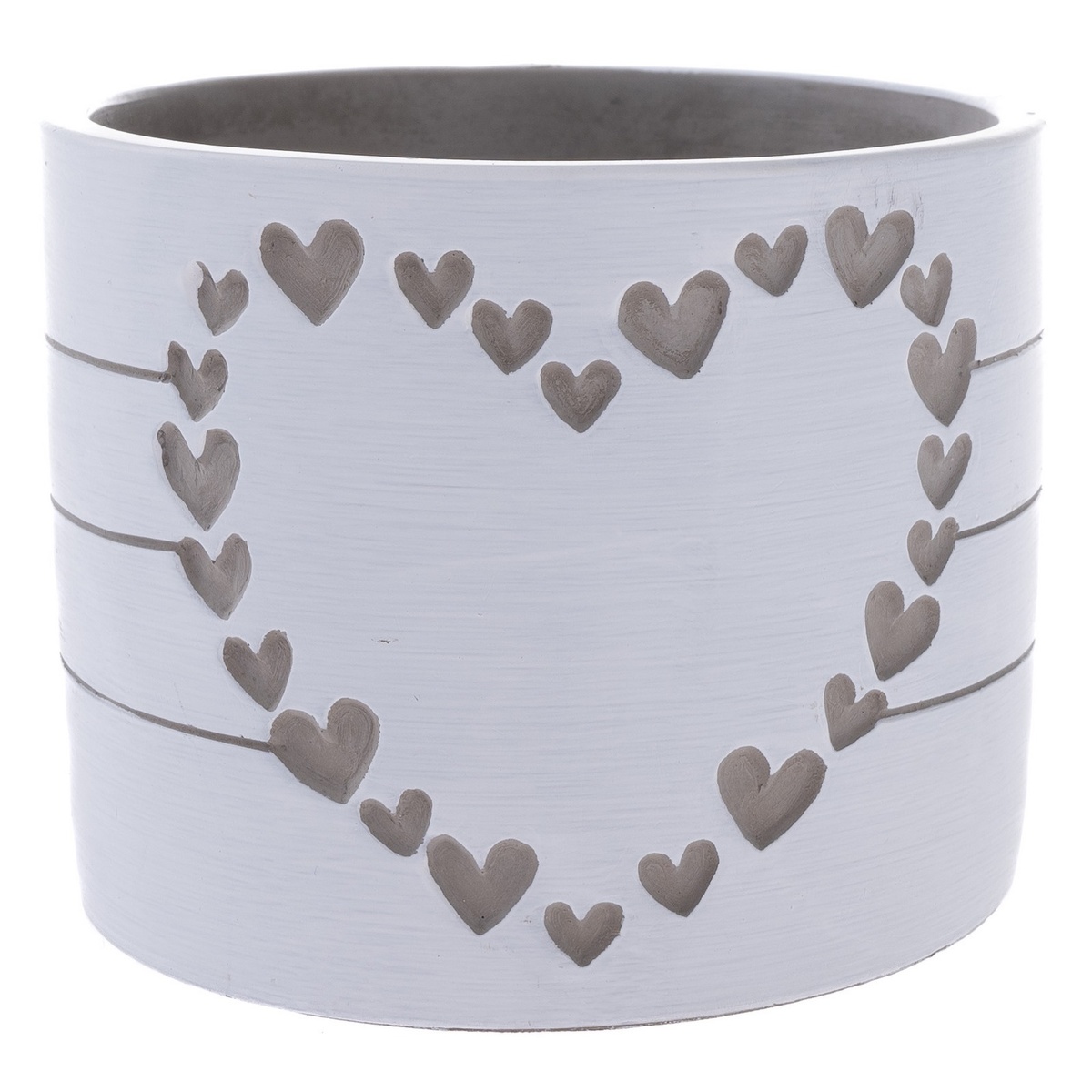 Betónový obal na kvetináč Heart of hearts biela