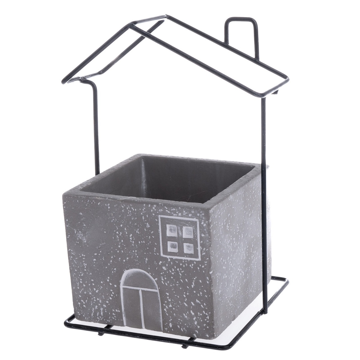 Betónový obal na kvetináč House sivá