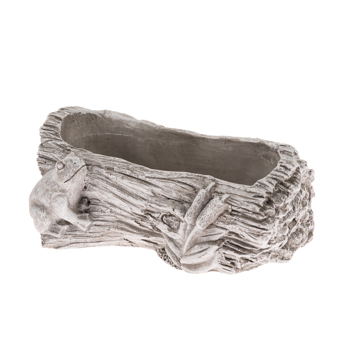 Betónový obal na truhlík Kmeň s žabou šedá