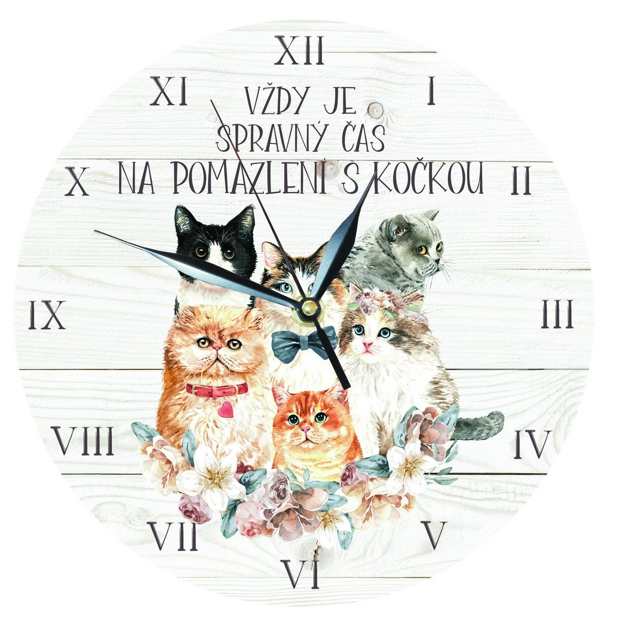 Bohemia Gifts Drevené hodiny - Pro milovníky koček Bohemia Gifts Drevené hodiny - Pro milovníky koček
