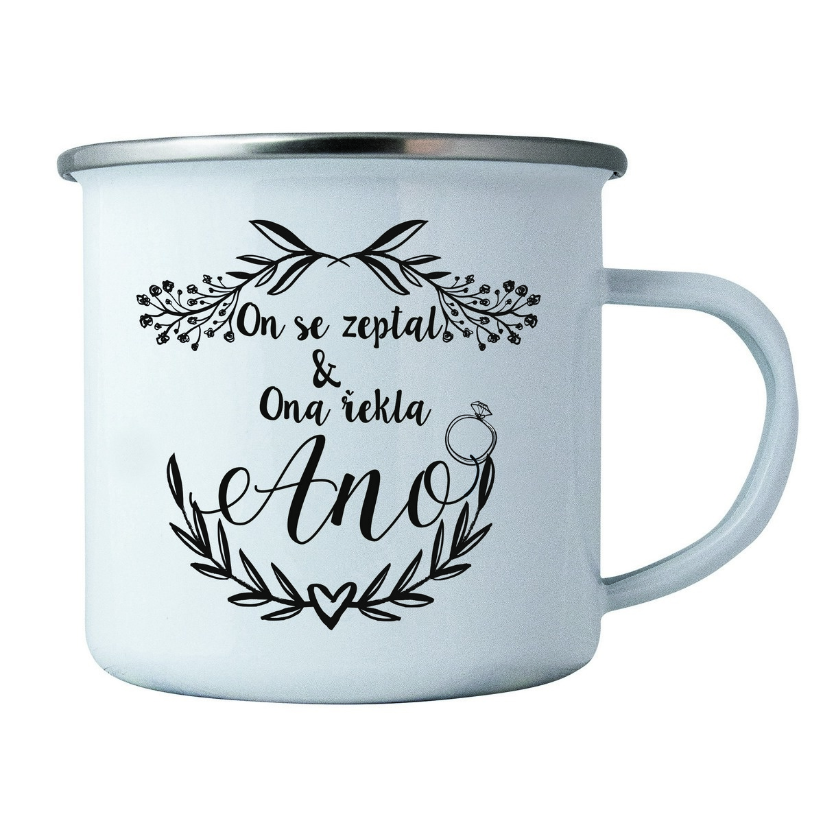 Bohemia Gifts Plechový hrnček Pro novomanželé