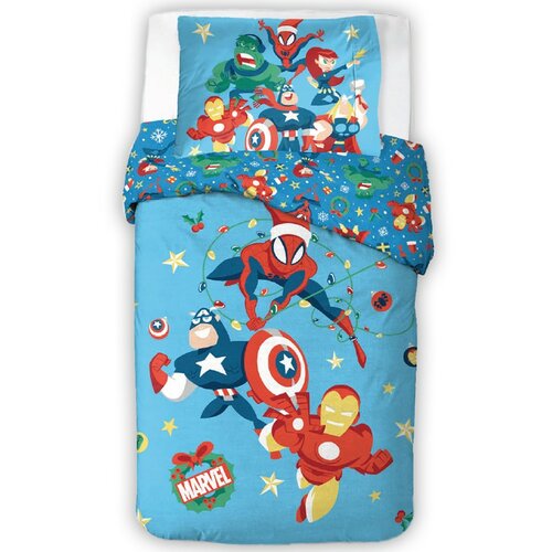 Carbotex Detské bavlnené obliečky Avengers Vianočná Jazda