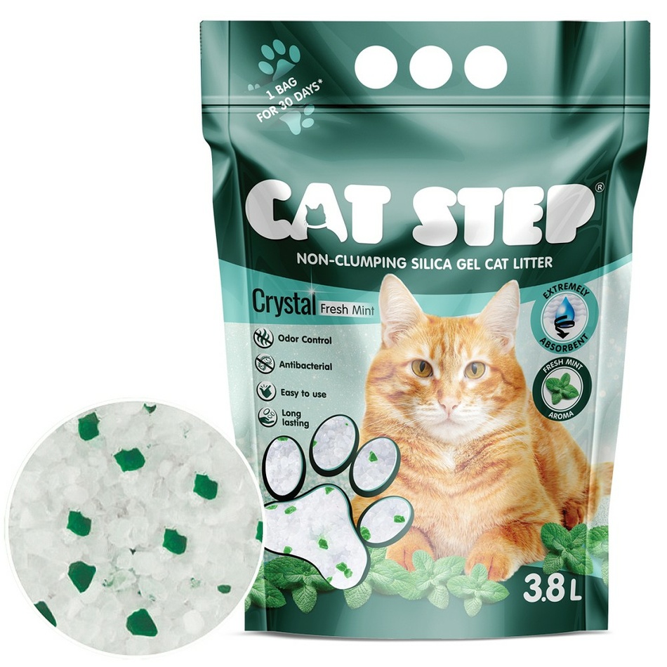 Cat Step Silikagélová podstielka pre mačky Crystal Fresh Mint 1