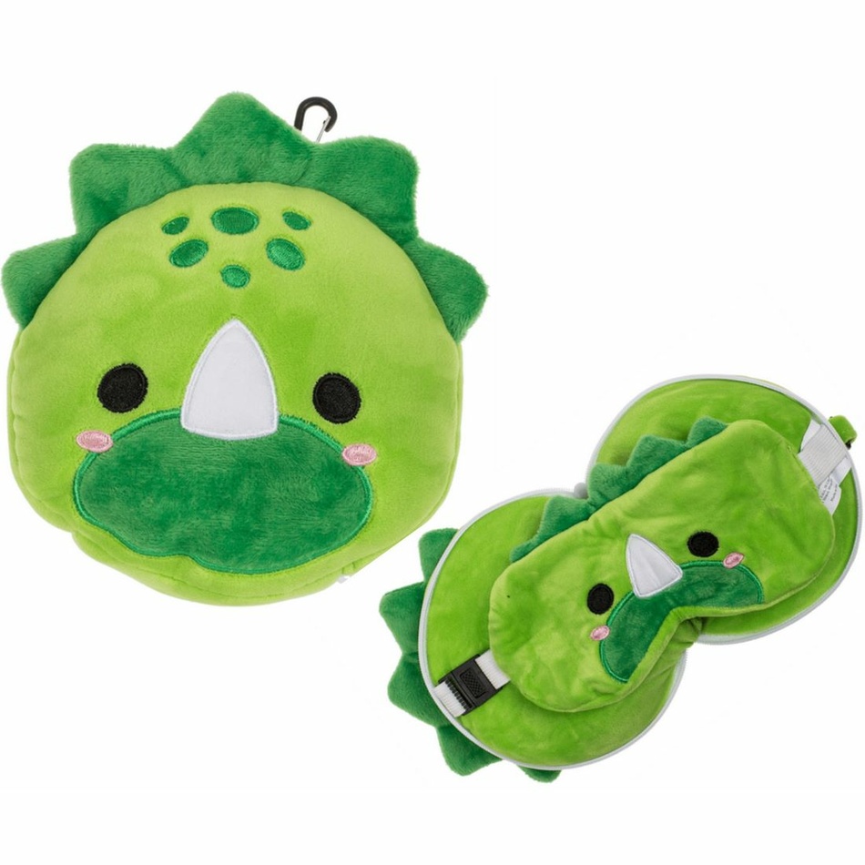 Cestovný plyšový vankúšik s maskou na oči Dinosaurus Cestovný plyšový vankúšik s maskou na oči Dinosaurus