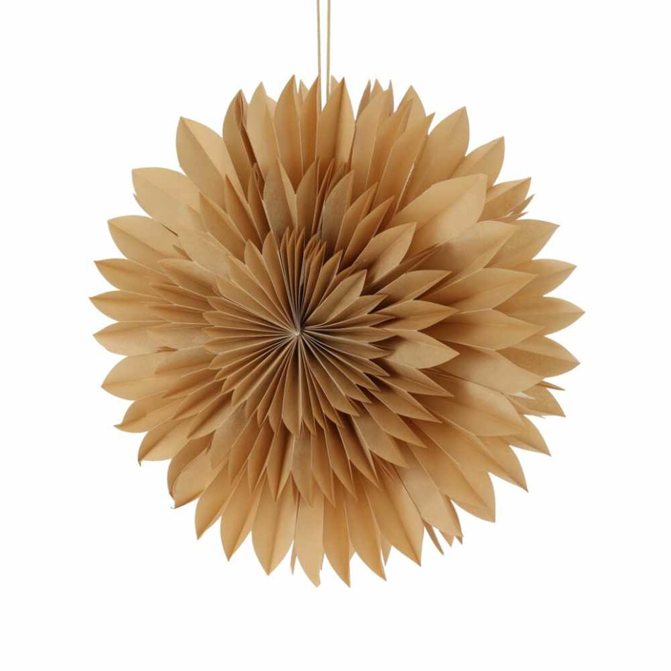 Dekorácia závesná papierová hviezda Gold