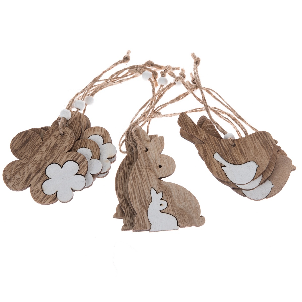 Drevené veľkonočné ozdoby na zavesenie