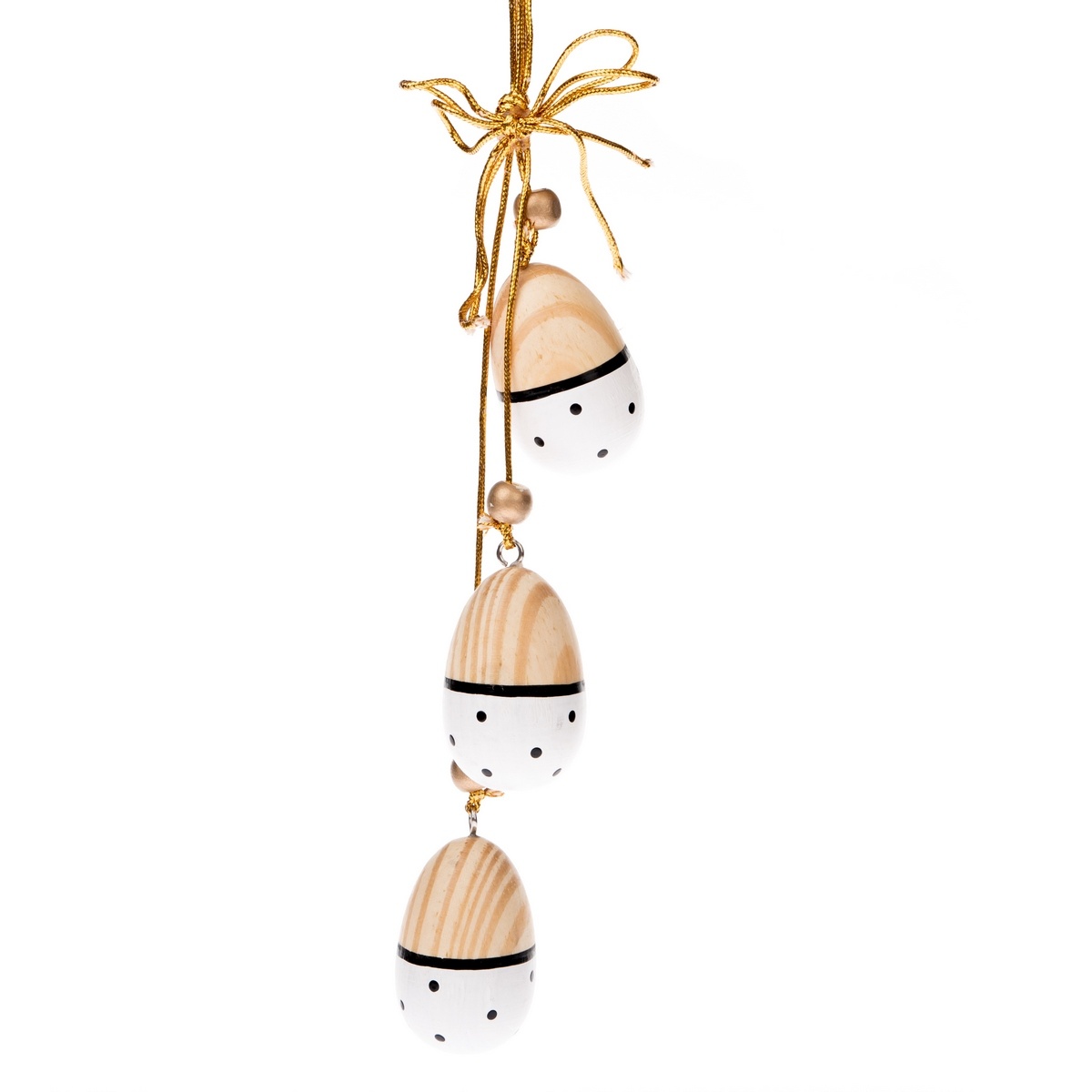 Drevené závesné vajíčka s bodkami