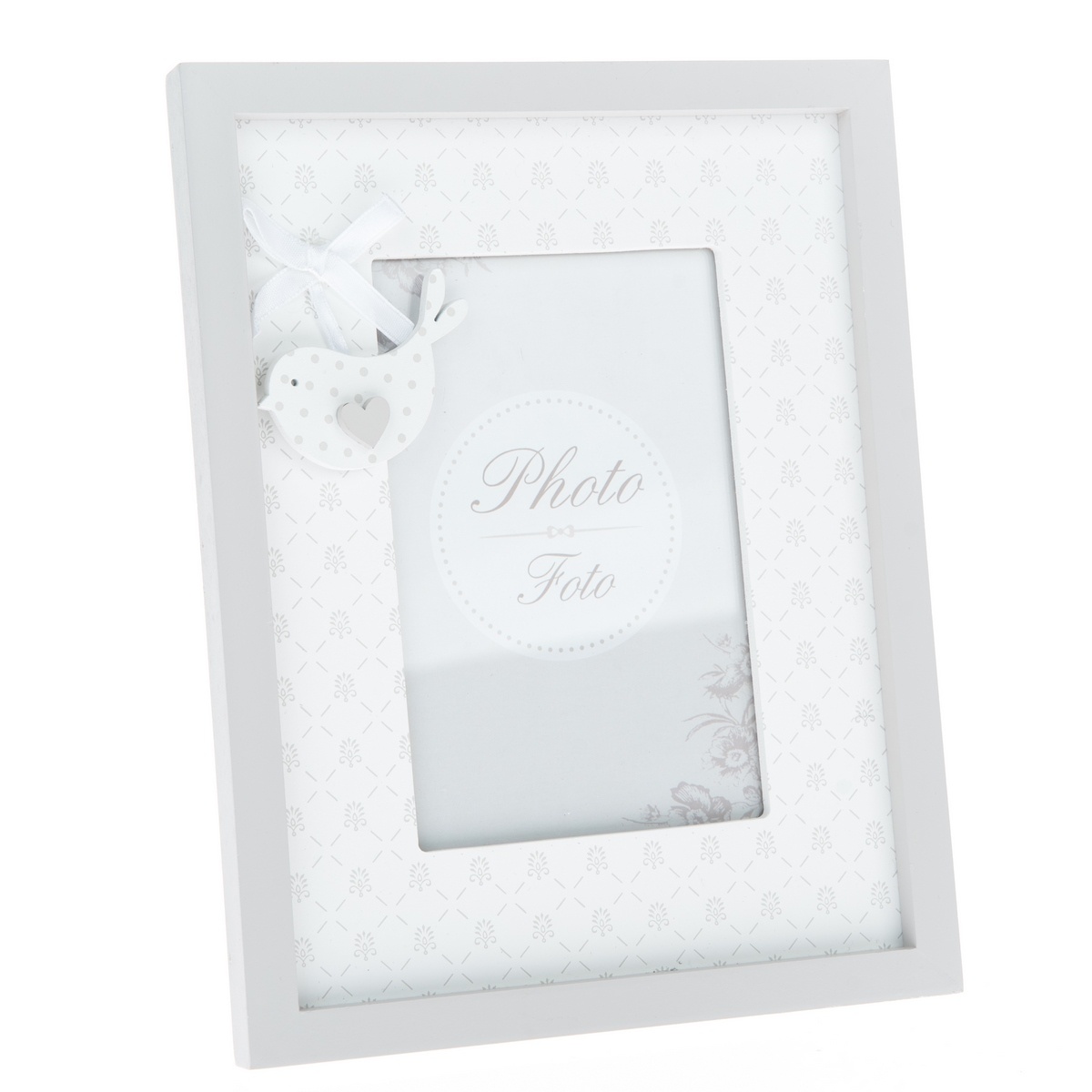 Drevený fotorámček Little bird sivá