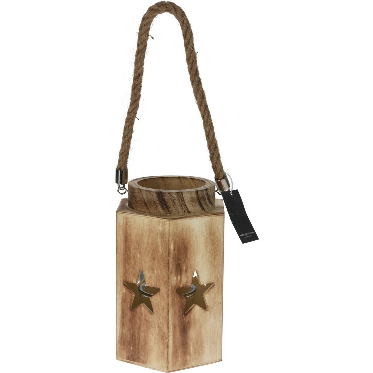 Drevený lampáš Paulownia Star Drevený lampáš Paulownia Star