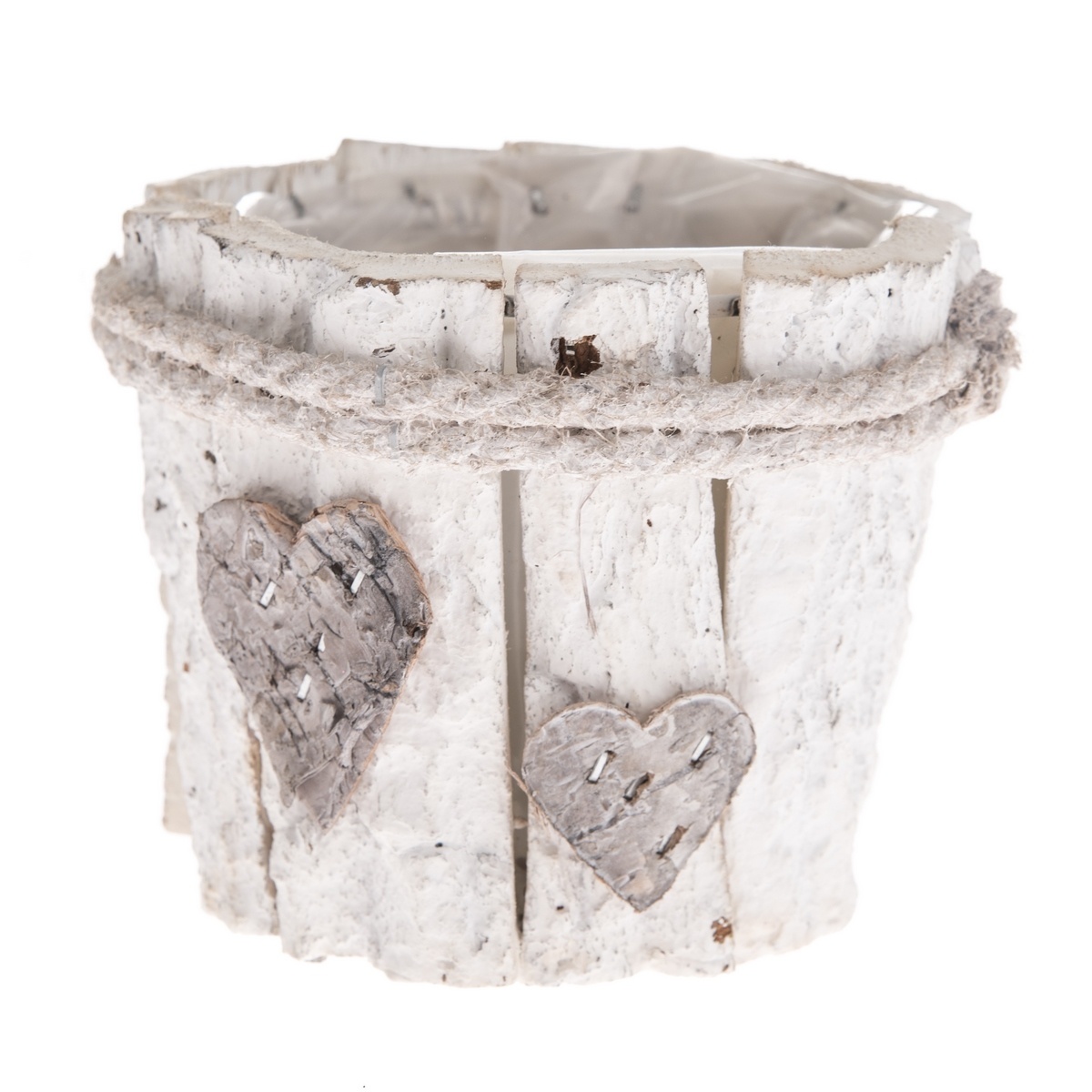 Drevený obal na kvetináč s PVC Srdce Drevený obal na kvetináč s PVC Srdce