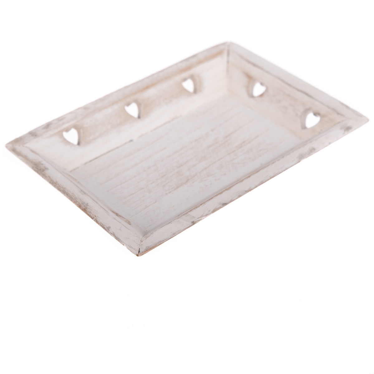 Drevený podnos Srdce biela Drevený podnos Srdce biela