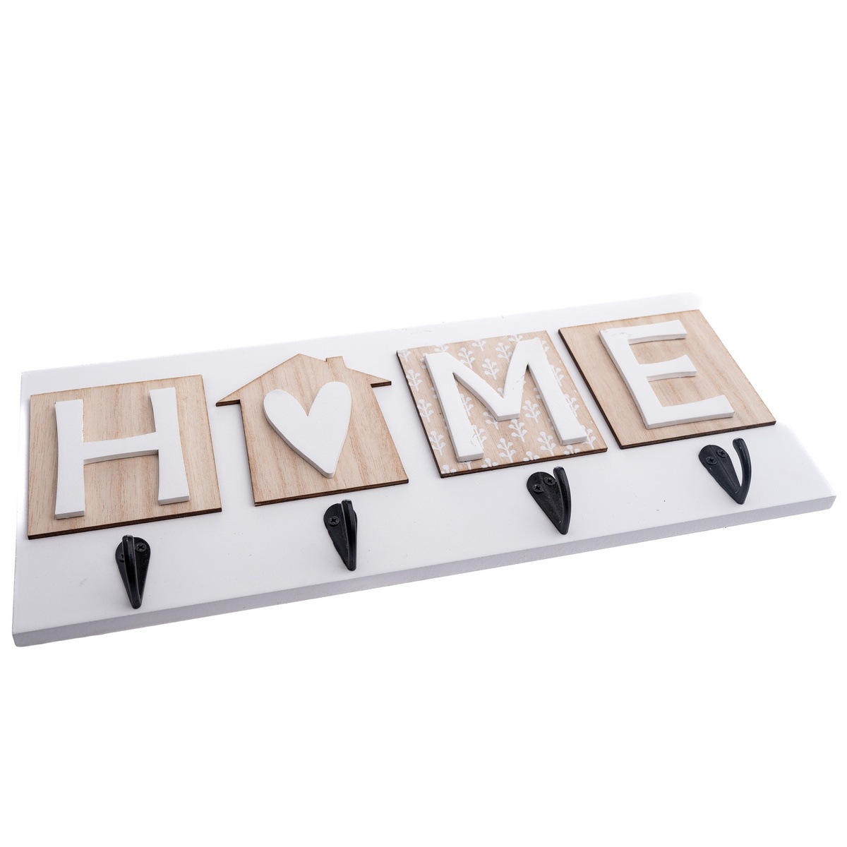 Drevený vešiak na kľúče Heart of home