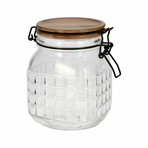 EH Sklenená dóza s bambusovým viečkom