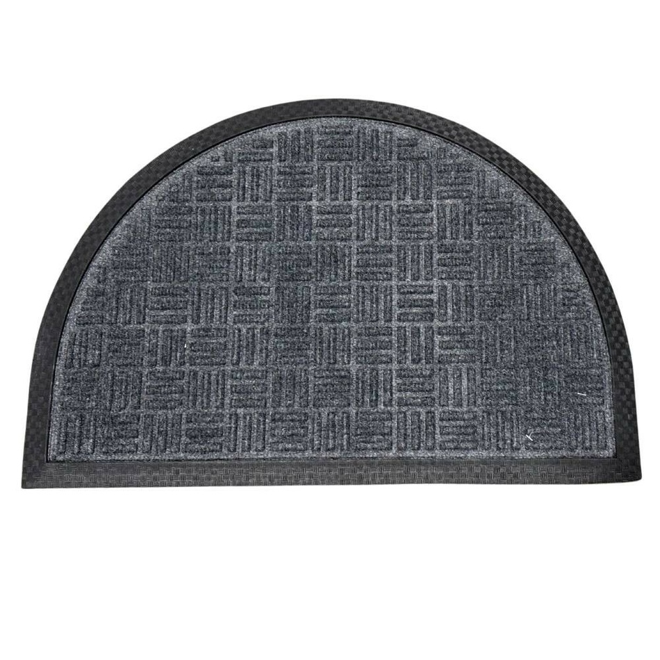 HOME ELEMENTS Gumová rohožka polkruh sivá HOME ELEMENTS Gumová rohožka polkruh sivá