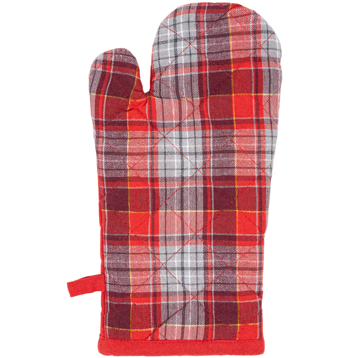 Home Elements Kuchynská chňapka s magnetom Káro červenosivé Home Elements Kuchynská chňapka s magnetom Káro červenosivé