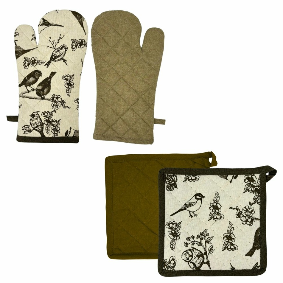 Home Elements Kuchynská chňapka s magnetom a podložka Vtáčiky Home Elements Kuchynská chňapka s magnetom a podložka Vtáčiky