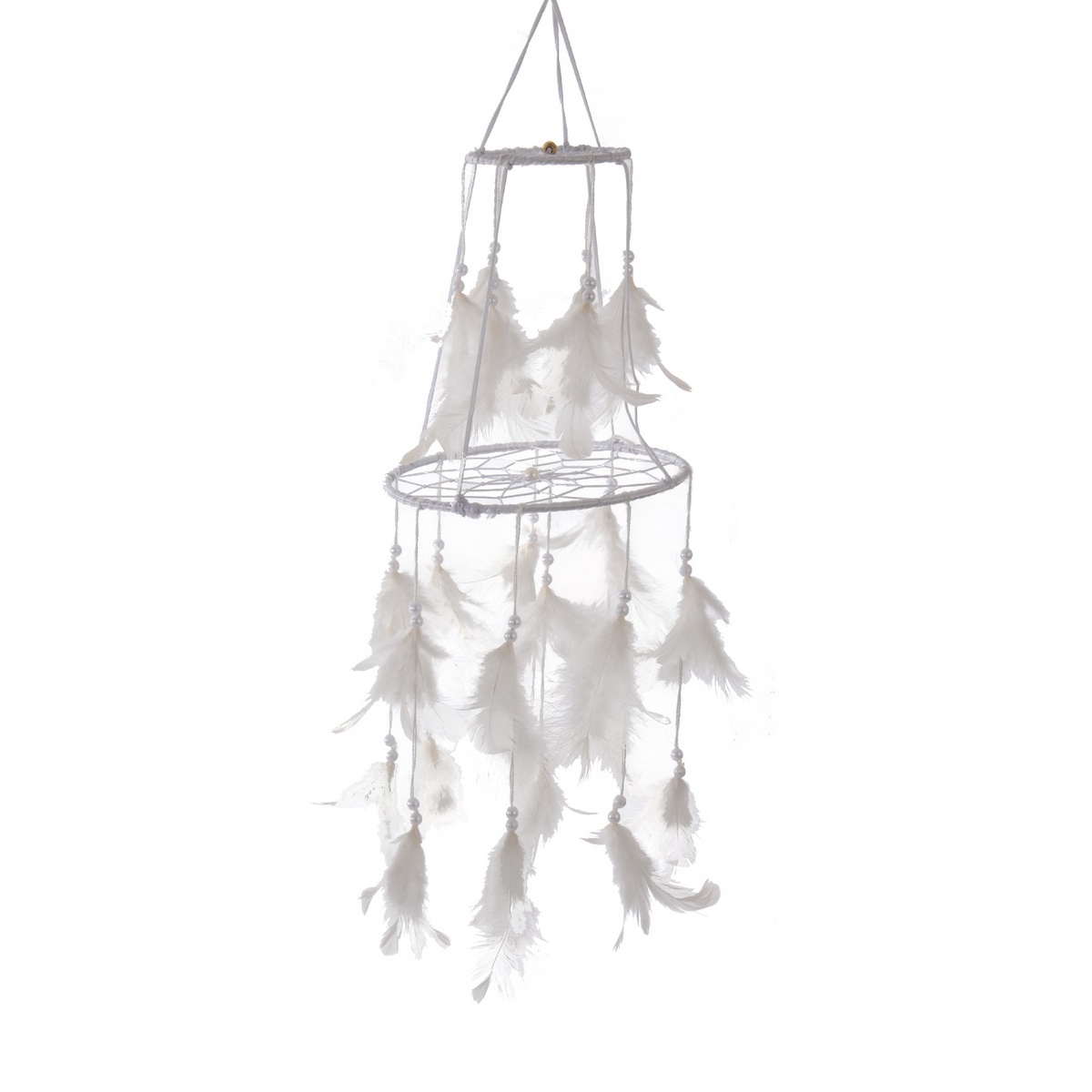InDecor Bavlnený lapač snov s pierkami biela InDecor Bavlnený lapač snov s pierkami biela