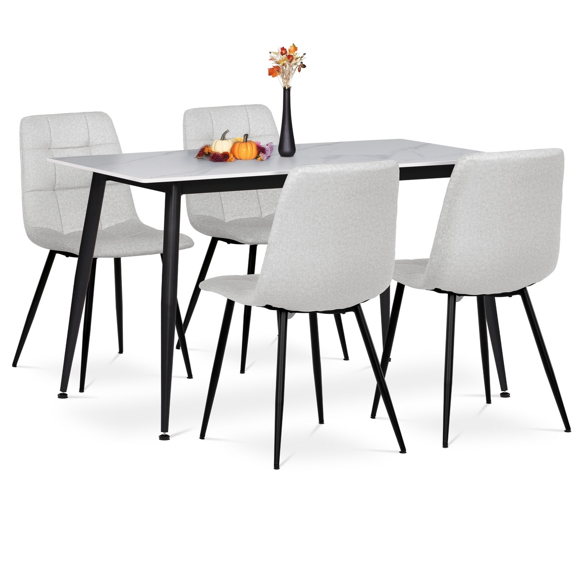 Jedálenský set zo slinuté keramiky a kovu 5 ks Jedálenský set zo slinuté keramiky a kovu 5 ks