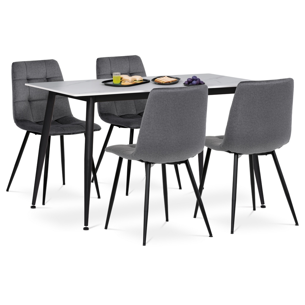 Jedálenský set zo slinuté keramiky a kovu 5 ks Jedálenský set zo slinuté keramiky a kovu 5 ks