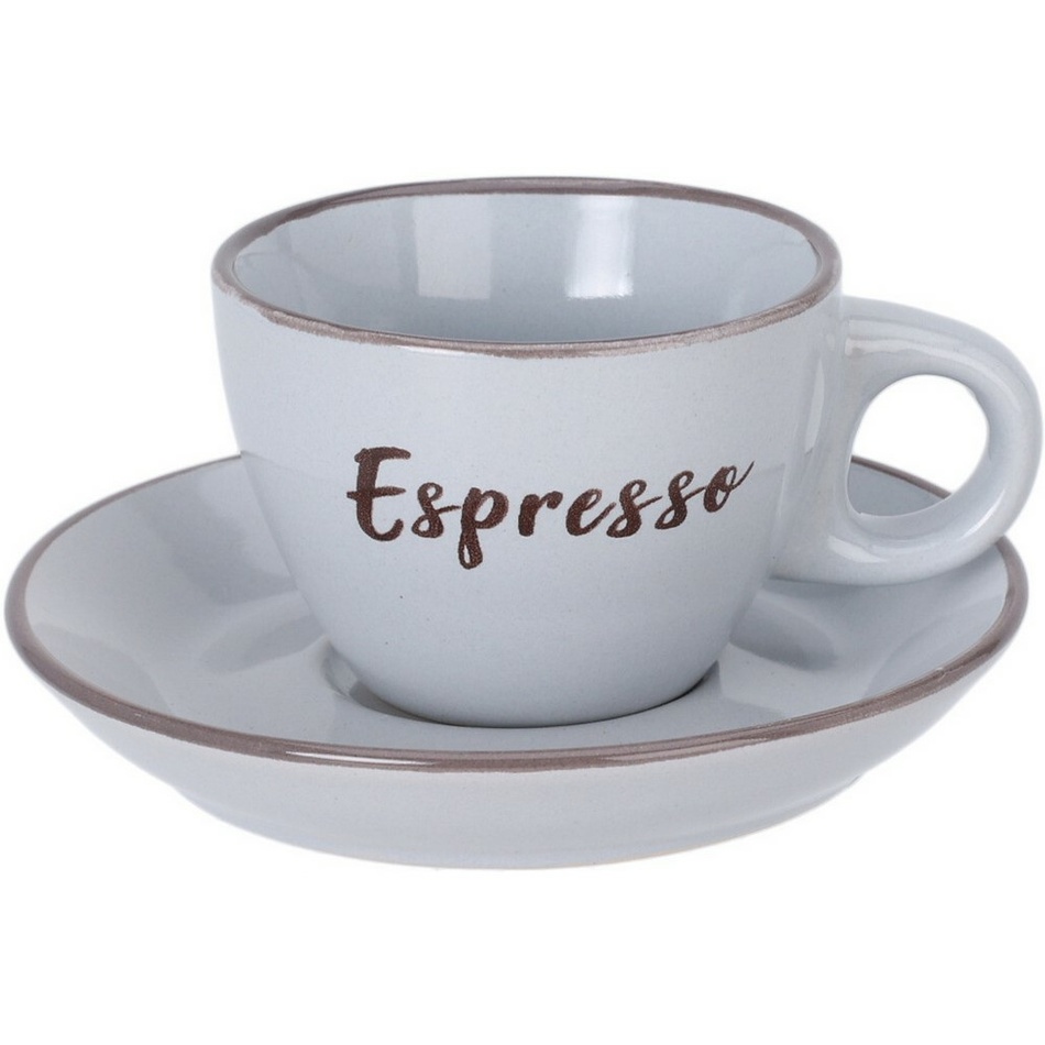 Kameninová šálka s podšálkou Espresso