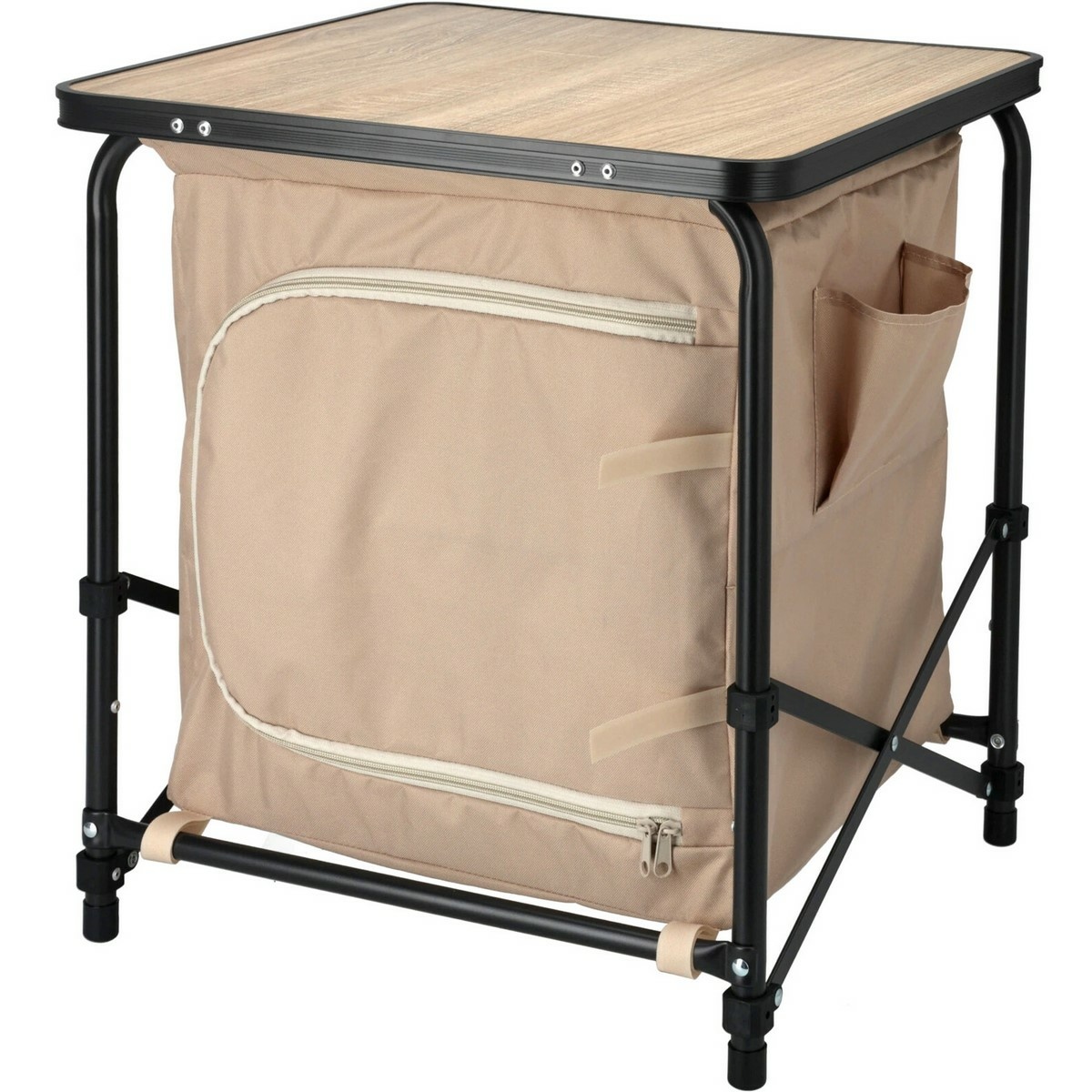 Kempingový stolík s úložným priestorom 48 x 48 x 53 cm Kempingový stolík s úložným priestorom 48 x 48 x 53 cm