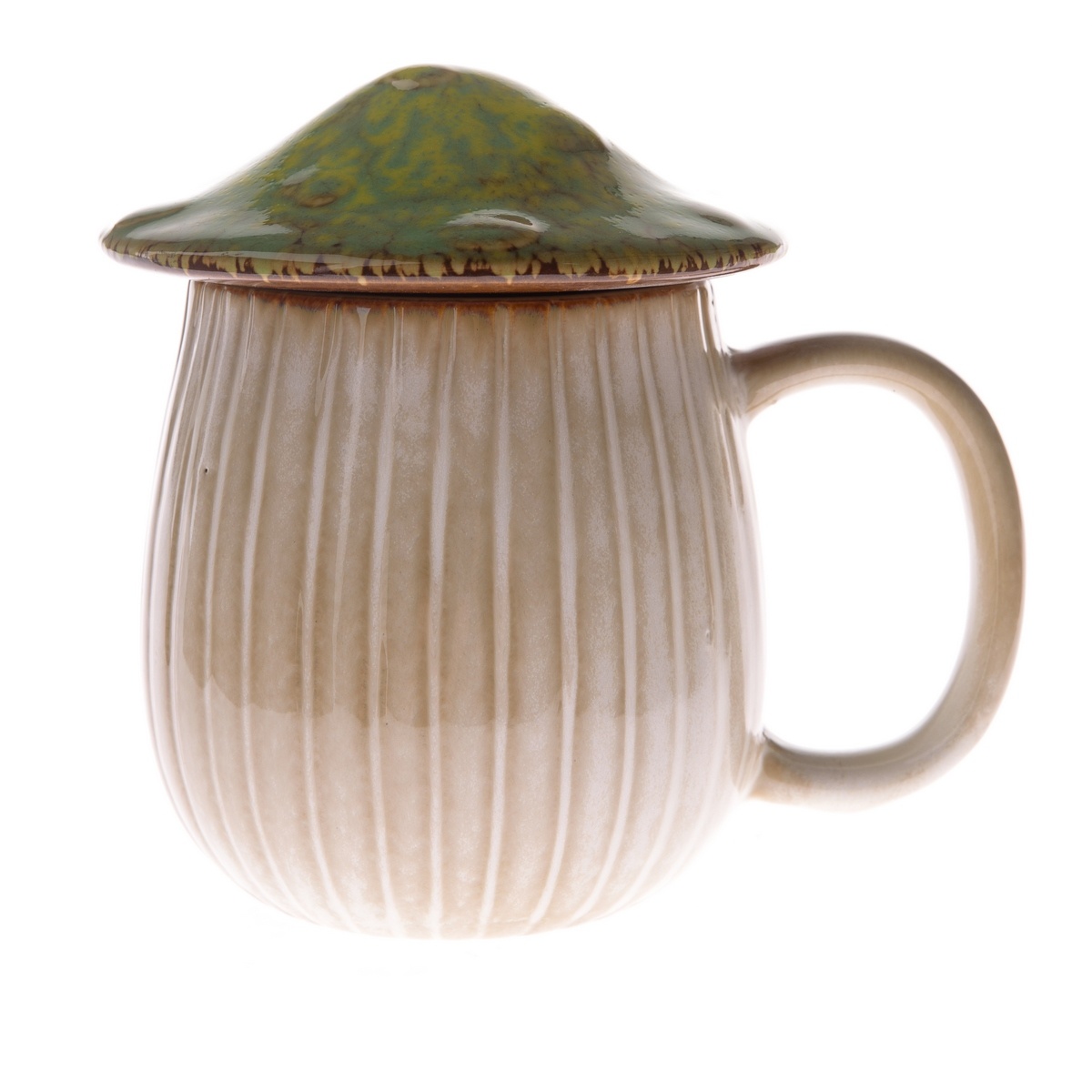 Keramický hrnček s viečkom Hríb