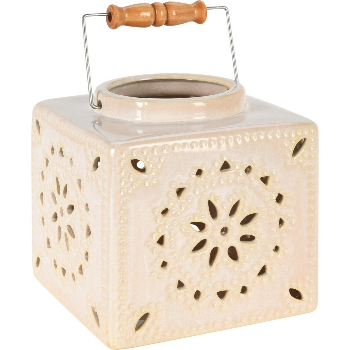 Keramický lampáš Nara krémová