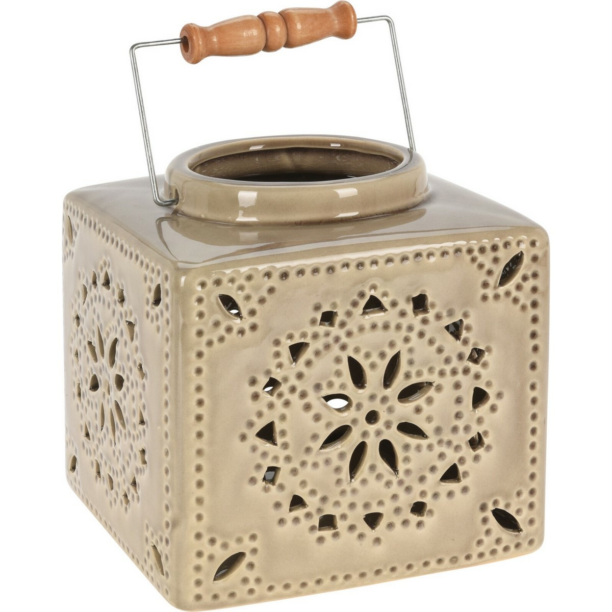 Keramický lampáš Nara sivá