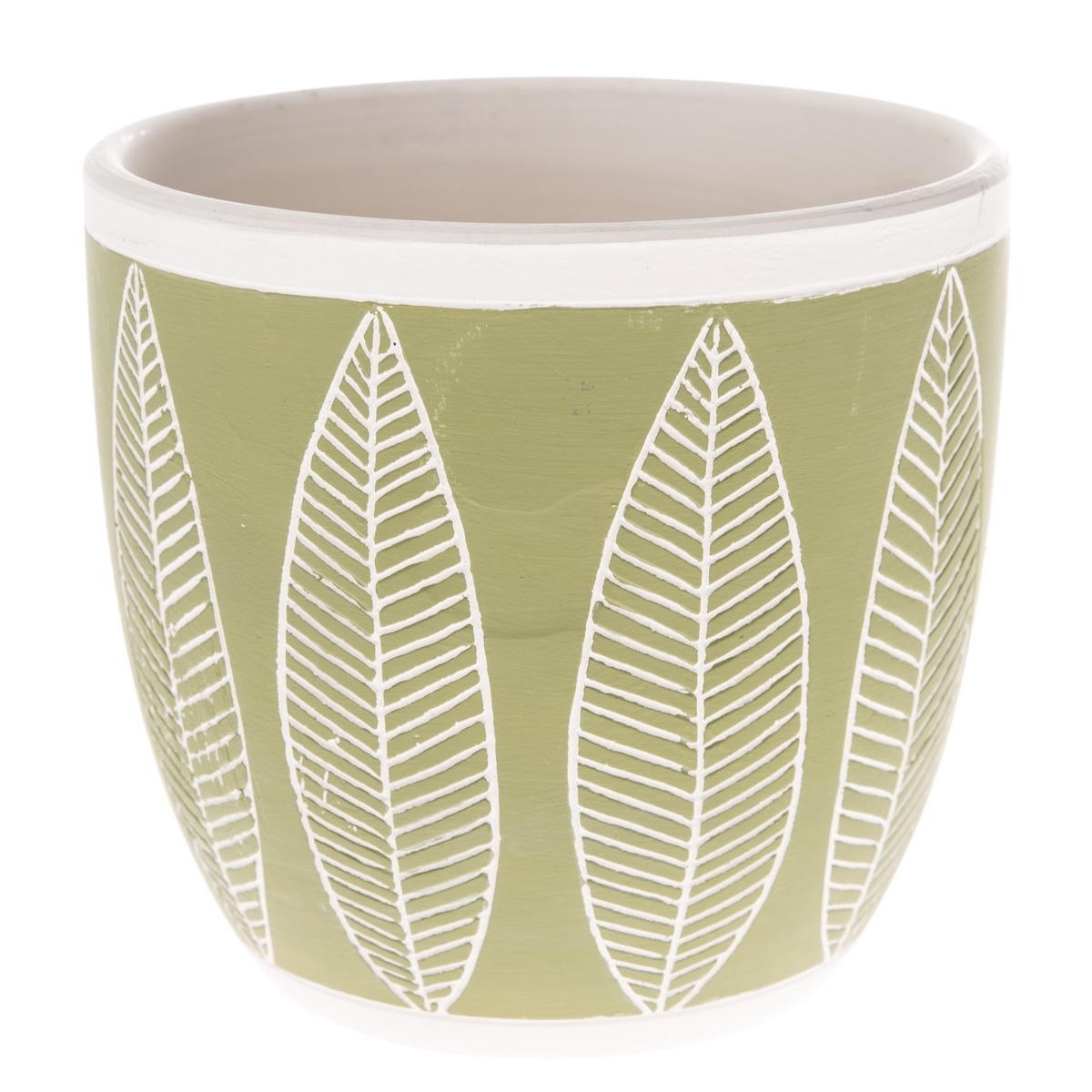 Keramický obal na kvetináč Listy